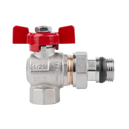 Кран кульовий Icma FAR. ROSSA 1/2&amp;quot; кутовий №362 - 3