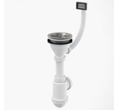 А447Р Сифон д\мойки из нерж. решеткой d115, гофропереливом d50/40