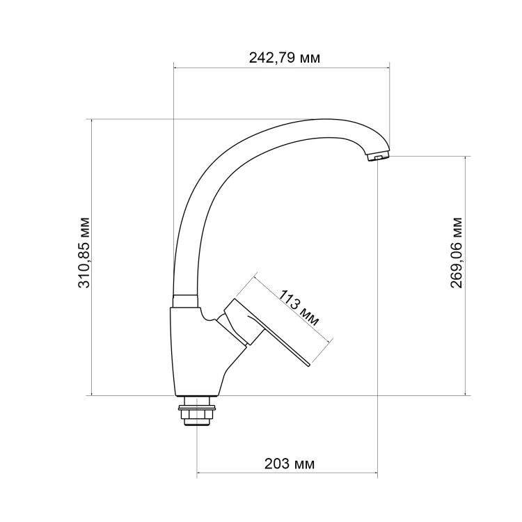 Змішувач для кухні Lidz Tani 007F (k40) LDTAN007FCRM44970 Chrome - 2