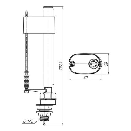 Арматура впускная WC 5550 ЧП 1/2 Ани Пласт - 2