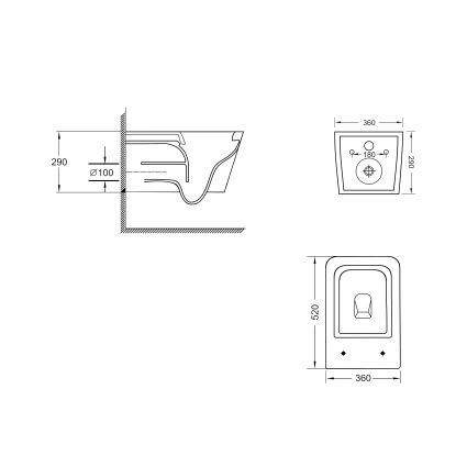 Унитаз подвесной Qtap Crow безобедочный с сиденьем Soft-close QT05335170W - 2