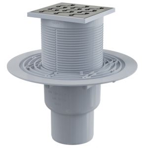 APV202 Трап сливной 105x105/50мм с нижн.подвод металл - 1