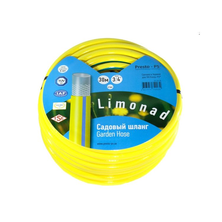 Шланг поливочный Presto-PS садовый Limonad диаметр 3/4 дюйма, длина 30 м (3/4 G H 30) - 1