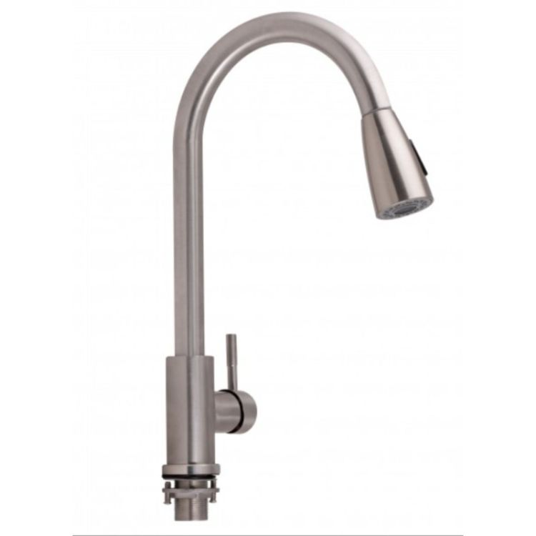 Смеситель д/кухни Aria 015FLT, Nickel (k35) с выдвижной мультифункцион. - 1