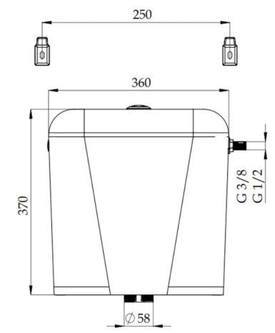 Бачок сливной в комплекте со сливным механизмом 00718 Plastic toilet tank-WHITE (комплект. креп 00716) - 2