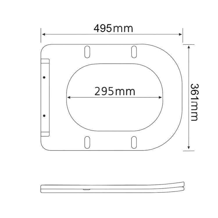 Сидение для унитаза Aries 445×360 мм White с микролифтом Slim Duroplast Quick Release Qtap - 2
