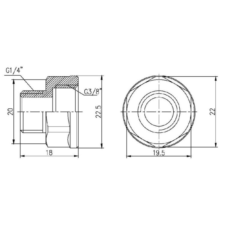 Перехід SD Forte 3/8&amp;quot;В х 1/4&amp;quot;Н - 2