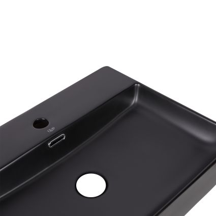 Раковина Qtap Nando LT 500х420х130 Matt black QT12116146AMB - 5