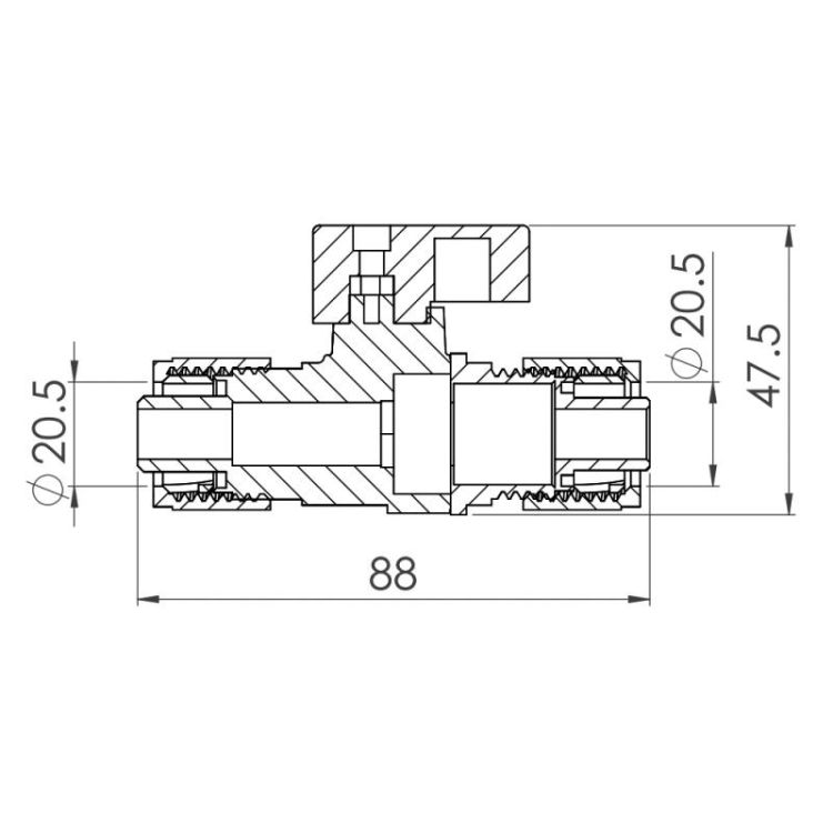 Кран металлопл 20*20 SF263W20 SD Forte - 2