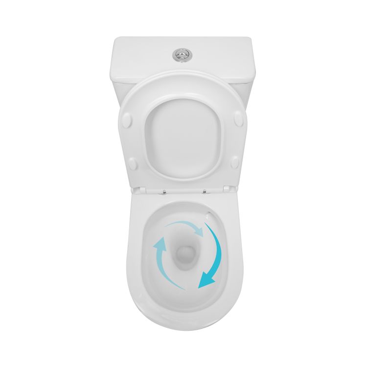 Унитаз напольный Qtap Presto безобідковий з сідінням Soft-close QTPRE27W51022 - 6