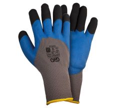 Перчатки трикотажные с частичным латексным вспененным покрытием утепленные р10 (синие манжет) КРАТНО 12 парам GRAD (9445745)