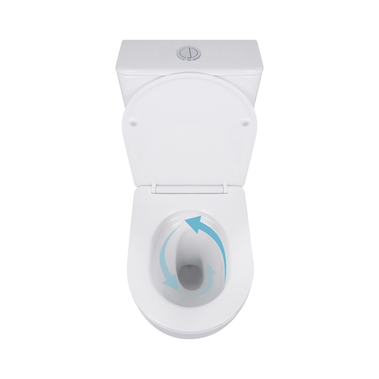 Унитаз-компакт Qtap Robin Ultra Quiet безободочный с сиденьем Soft-close QT13226089AW - 6