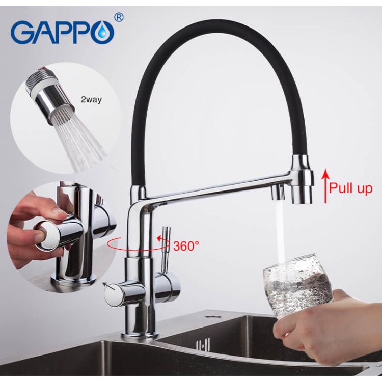 Змішувач для кухні під фільтр Gappo G4398-7 - 2