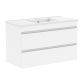 FIESTA комплект мебели 100см белый: тумба подвесная, 2 ящика + умывальник накладной арт 13-01-042F - 1