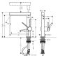 FINORIS змішувач для умивальника 230 C висувним виливом (2 струмені) - 2