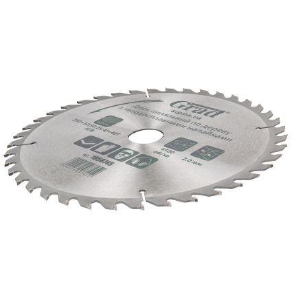 Диск пильний по дереву з твердосплавними напайками 250×32(30;25.4)×40T GRAD (1958745) - 2