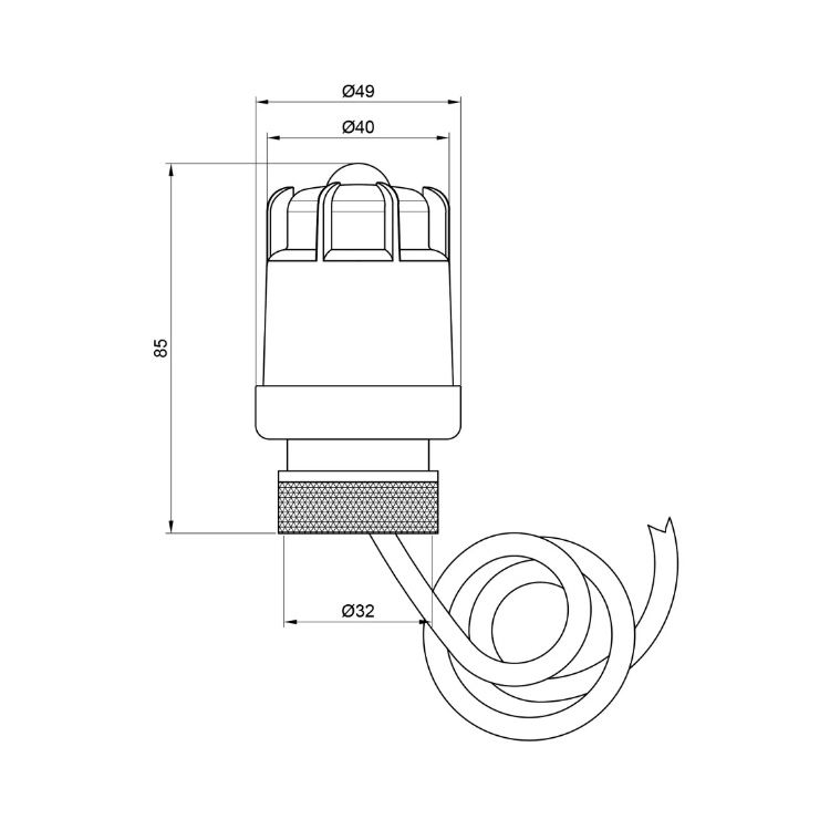 Термостатическая головка М30х1,5 (30-70℃) Standart с выносным датчиком TAS34170 Thermo Alliance - 2