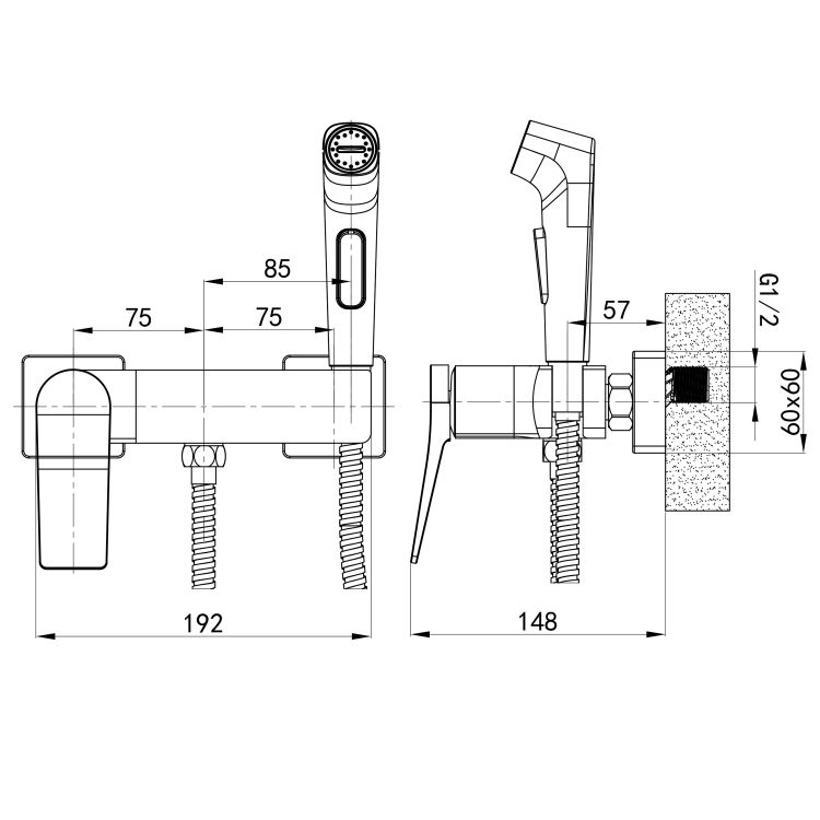 Набір для гігієнічного душу Qtap Nando QTNAN262CRM48654 Chrome - 2