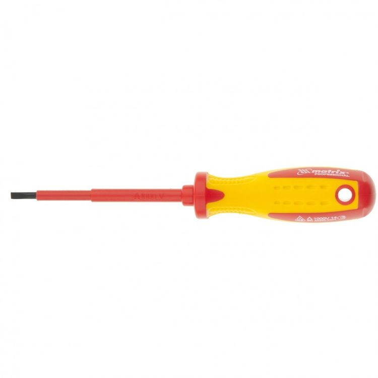 Отвертка Insulated, SL3,0 x 80 мм, CrMo, до 1000 В, двокомп. рукоятка MTX PROFESSIONAL 129149 - 1