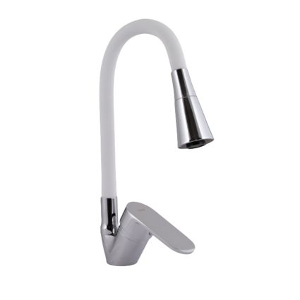 Смеситель для кухни Tani 008F3 с гибким изливом (k40) LDTAN008F3WCR37037 White / Chrome Lidz - 1