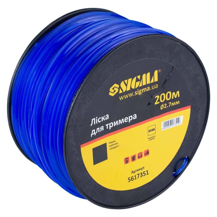 Леска для триммера квадрат Ø2.7мм 200м катушка Sigma (5617351) - 2