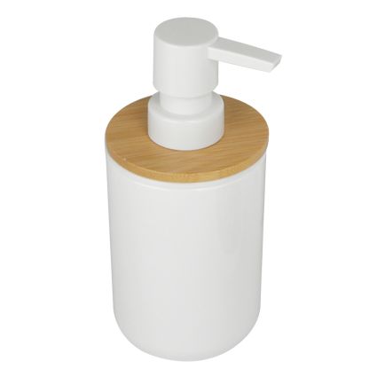 POZNAN дозатор для жидкого мыла отдельностоящий, пластик, дерево - 1