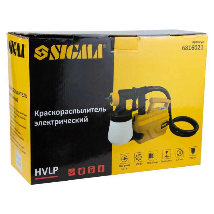 Фарборозпилювач електричний HVLP 500Вт Ø2.6мм 700мл/хв, н/б 700мл Sigma (6816021) - 7