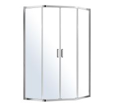 IRIS душова кабіна 100*100*195см п'ятикутна (скла + двері), з розсувними дверима