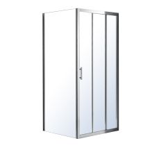 LEXO душова кабіна 100*80*195см з 3хсекционной розсувними дверима, прозоре скло 6мм, хром