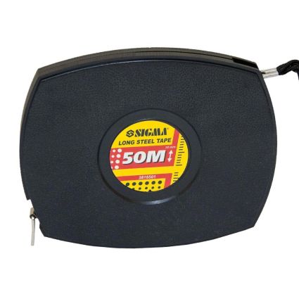 Рулетка стальная лента 50м*10мм (черная) Sigma (3816501) - 2