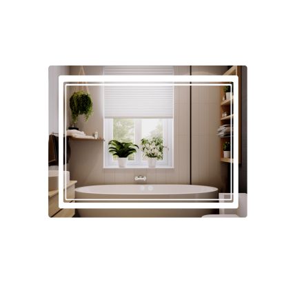 Дзеркало Qtap Cardinal (CA2) 1000х800 з LED-підсвічуванням Touch, з антизапотіванням, з димером, рег. темп. кольору (3000-6500K) QT0478C1008048455 - 1