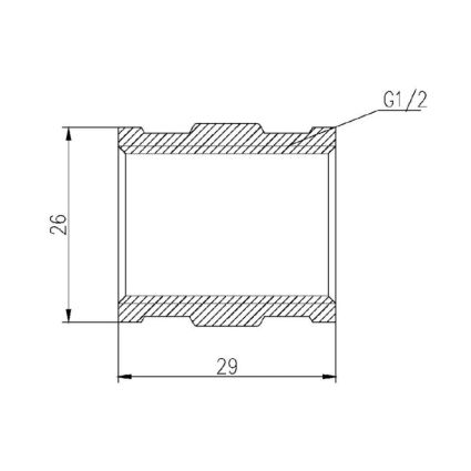 Муфта SD Forte 1/2&amp;quot; ВВ хром - 2