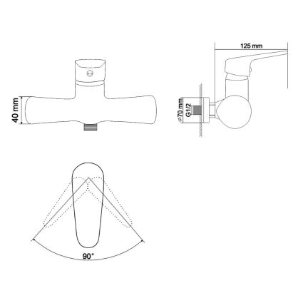 BUTTERFLY Набор смесителей для ванны (RBZ074-1-3-0511) - 2