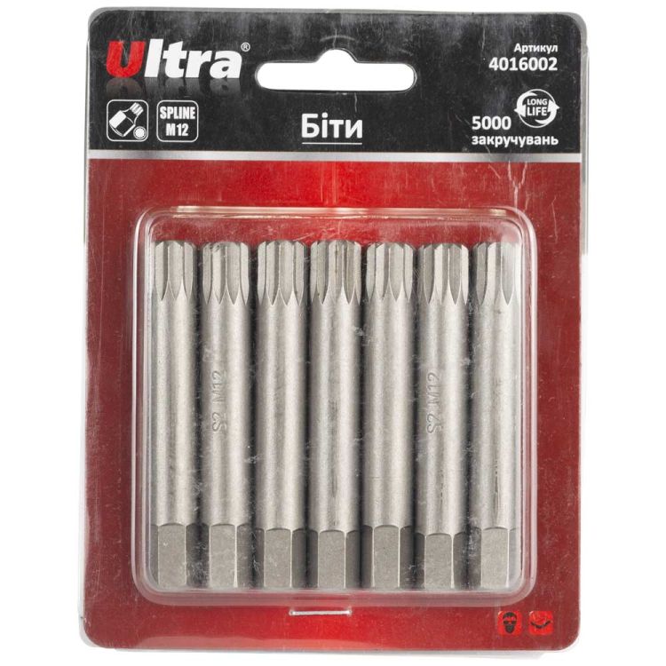 Биты Spline M12×75мм 10мм 10шт S2 (блистер) ULTRA (4016002) - 1