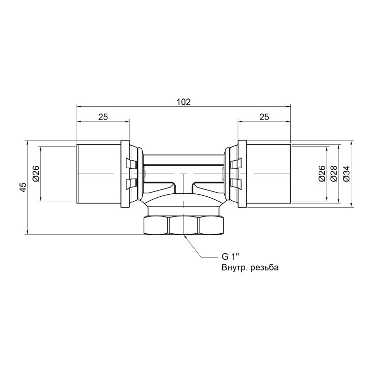 тройник26х1&amp;quot;в х26 &amp;quot;Icma&amp;quot; № 408 - 2