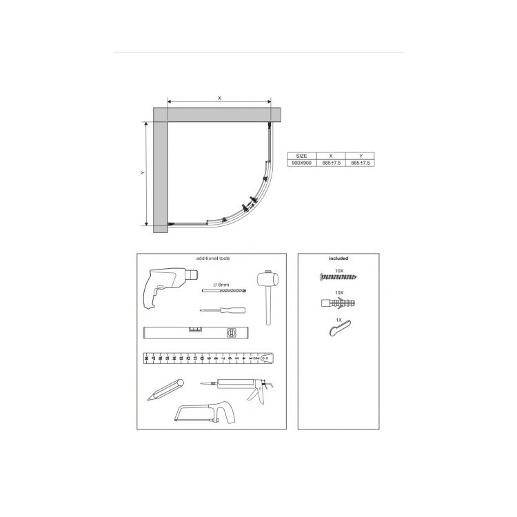 Душевая кабина XP1CP 4-90 R-550 transparent б/поддона, полукруглая, полир.алюм. Ravak - 5