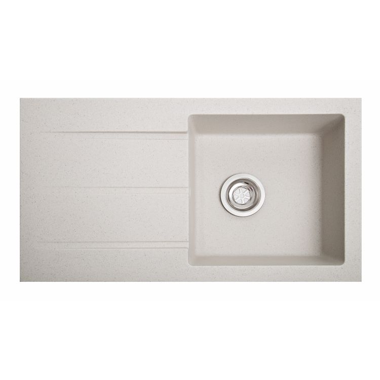 Мийка SOLID Quadro 780*435 біла зі штучного каменю, з сіфоном - 1