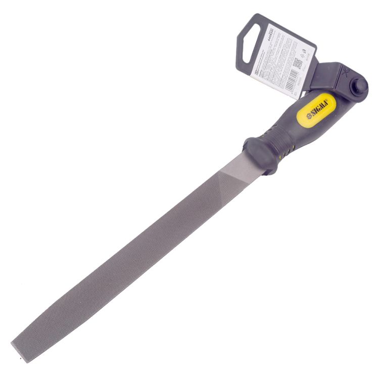 напильник плоский 200мм №2 двухкомпонентная рукоятка - 3