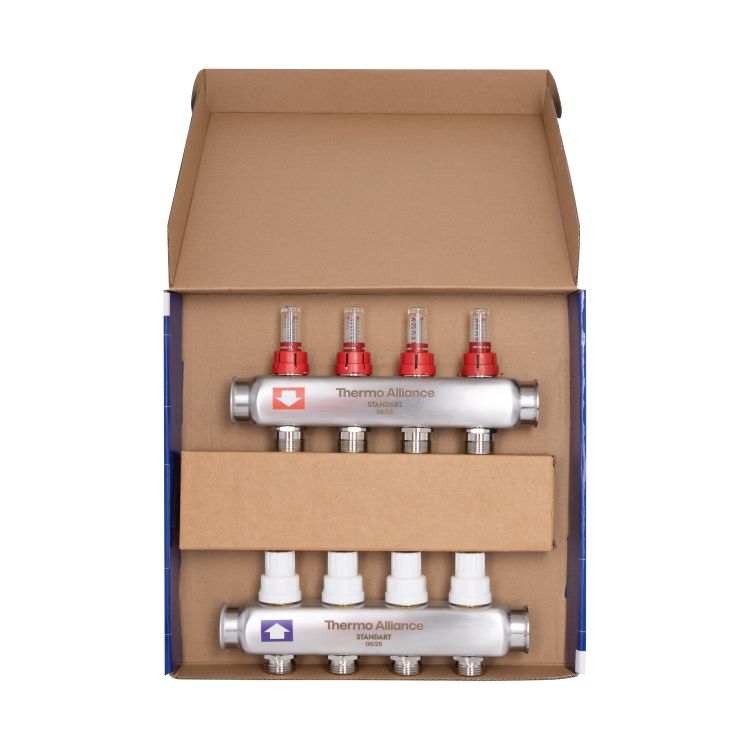 Колектор з витратомірами SD Plus 1&amp;quot; на 4 виходи нерж. - 7