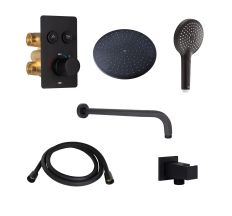 Акційний набір Qtap: Змішувач для душу Votice QTVOT6442T105NKB+Лійка QTHLAVA228O1ZBB+Лійка QTRUCA120O3KBB+Шланг QTHADPVCSQ160B+Підключення+Кронштейн