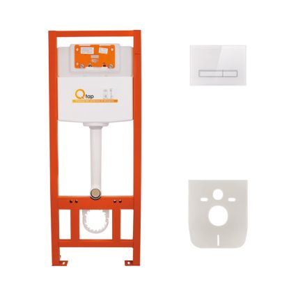 Набір інсталяція 4 в 1 Qtap Nest ST з лінійна панеллю змиву QT0133M425V1105GW - 1