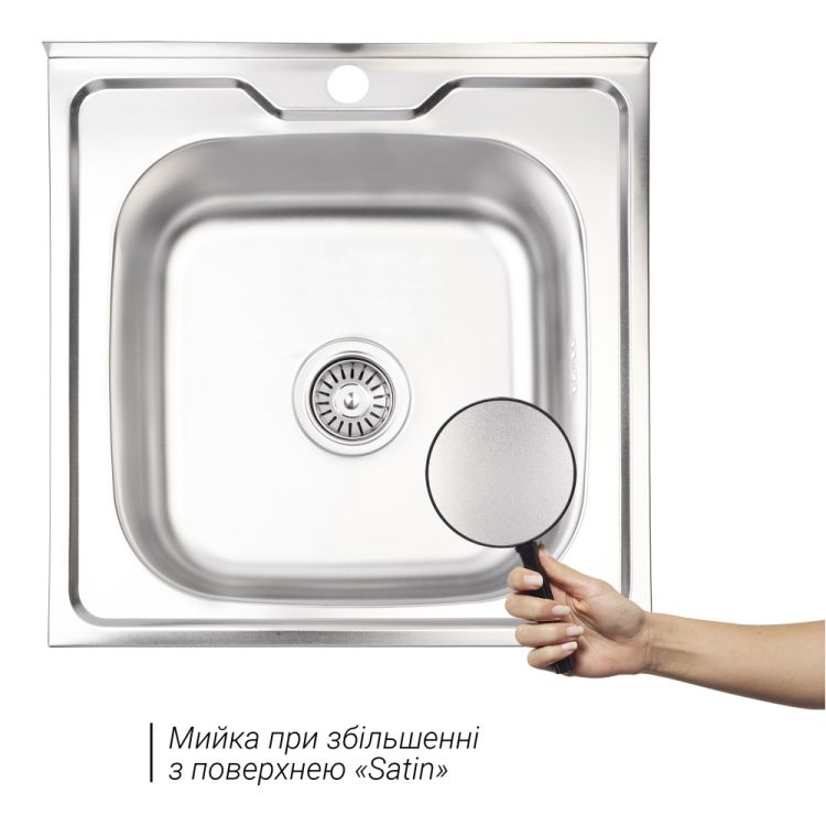 Кухонна мийка Brinex 5050 0,6 мм Satin (BRIN5050SAT06) - 3