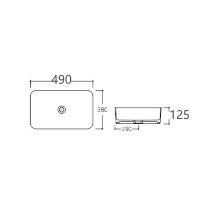 Раковина накладная Qtap Virgo N прямоугольная без донного клапана WHITE QT18116308W - 2