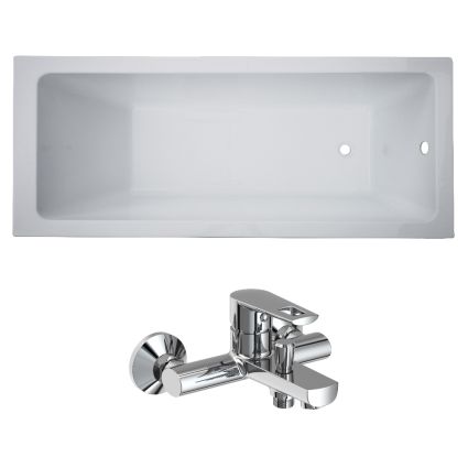 LIBRA ванна 170*70*45,8см без ножек + BENITA смеситель для ванны, хром 35мм - 1