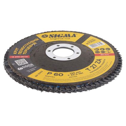 Круг пелюстковий торцевій Т27 (прямий) ZA Ø125мм Р60 Sigma (9173031) - 3
