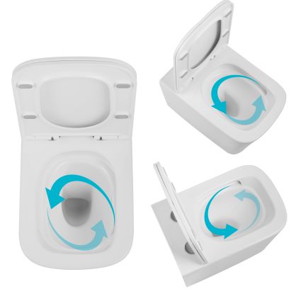 Унитаз подвесной Qtap Tern Ultra Quiet безобедочный с сиденьем Soft-close WHITE QT17332303AW - 5