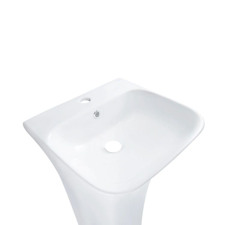 Комплект Qtap Crow: Раковина напольна моноблок 450x435x835 мм White + Донний клапан PU02O - 4