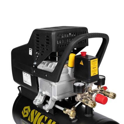 Компрессор одноцилиндровый 1.8кВт 230л/мин 8бар 24л (2 крана) Sigma (7043131) - 3