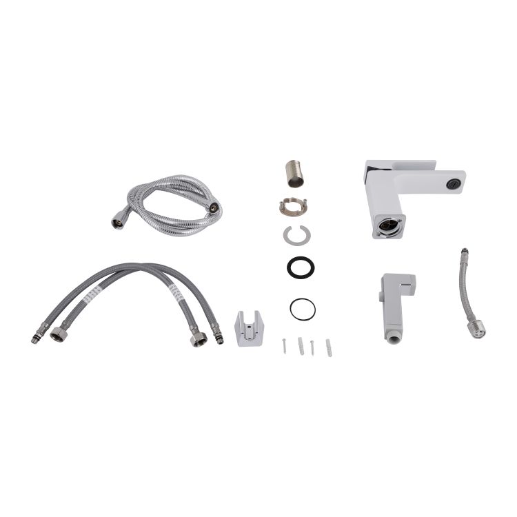 Змішувач для раковини Qtap Gemini (з гігієнічним душем) QTGEM272CRW45691 Chrome/White - 7