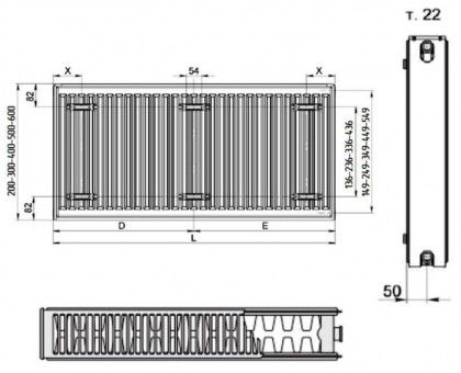 Радіатор сталевий 22 500х500 б.п.(1284Вт) Reiger - 5